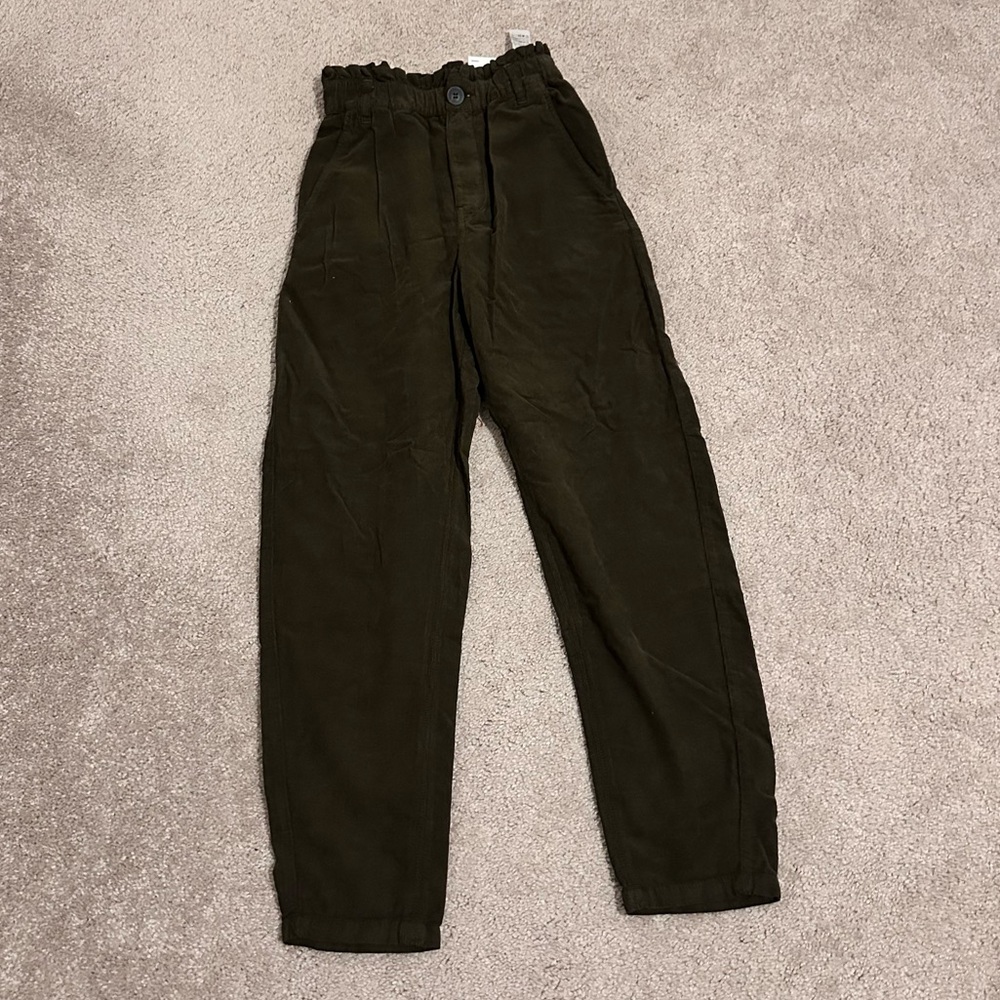 Green Women’s ZARA Sz 32 / baggy corduroy womens paper bag pants